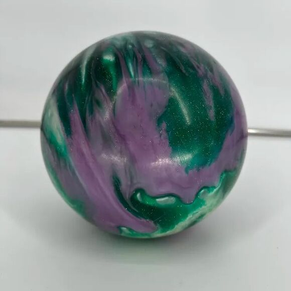 Brunswick Axis Bowling Ball 12lb 8oz Green Purple Swirl Reactive Resin Drilled - Picture 8 of 9